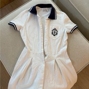 CDC White Dress with Navy Collar and Crest